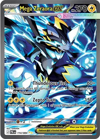Mega Zeraora ex 7/124 Pitch Black Pokemon card