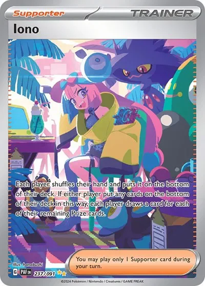Iono 237/091 8/124 Paldean Fates Pokemon card