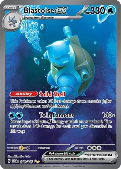 Blastoise ex 16/151 Scarlet & Violet 151 Pokemon card