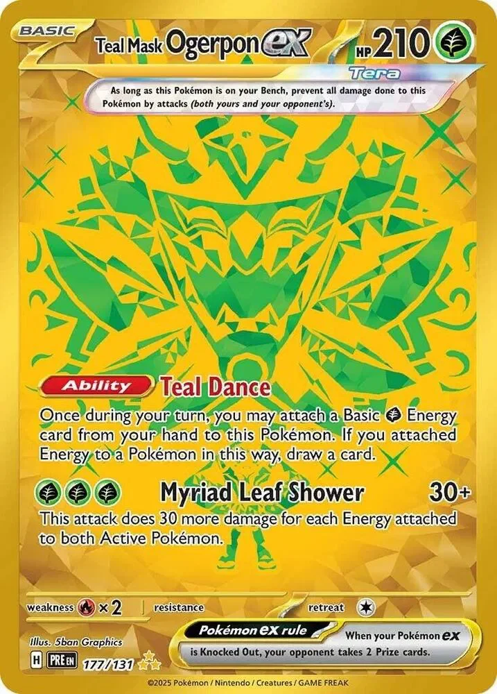 Teal Mask Ogerpon ex 18/125 Prismatic Evolutions Pokemon card