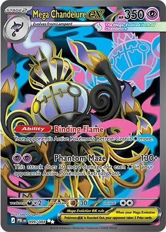 Mega Chandelure ex 15/124 Pitch Black Pokemon card