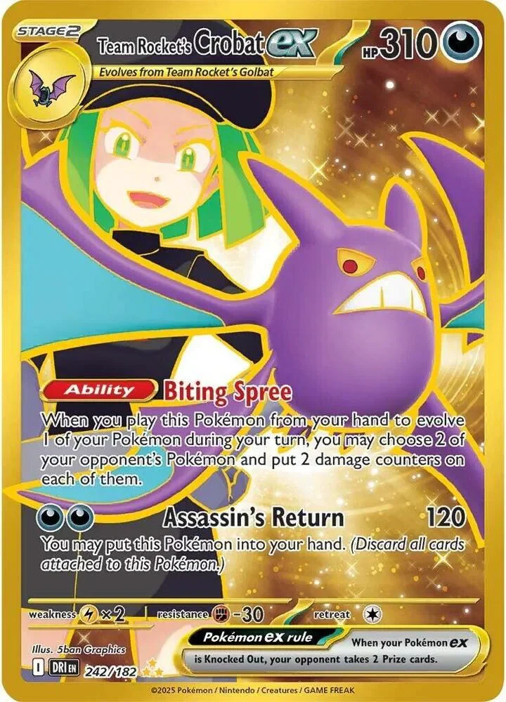 Team Rocket's Crobat ex 1/124 Destined Rivals Pokemon card