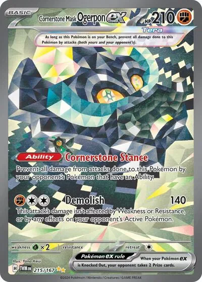Cornerstone Mask Ogerpon ex 13/251 Twilight Masquerade Pokemon card