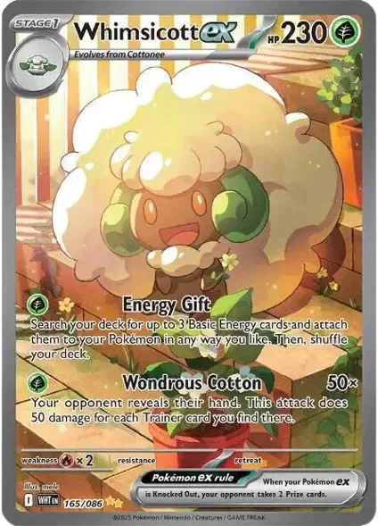 Whimsicott ex 7/123 White Flare Pokemon card