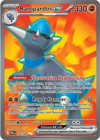 Rampardos ex 16/124 Pitch Black Pokemon card