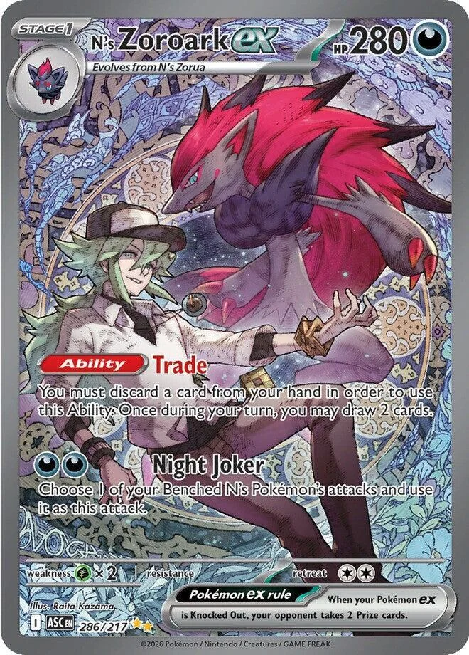 N's Zoroark ex 17/124 Ascended Heroes Pokemon card