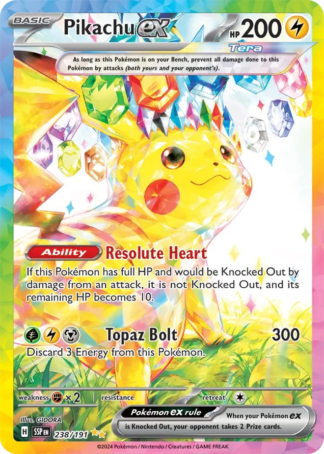Pikachu ex 14/248 Surging Sparks Pokemon card