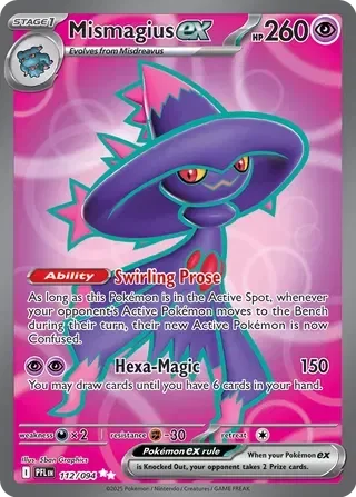 Mismagius ex 14/124 Phantasmal Flames Pokemon card