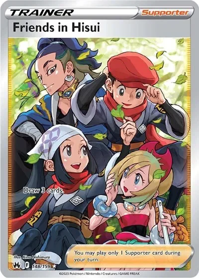 Friends in Hisui (Full Art) 14/129 Crown Zenith Pokemon card