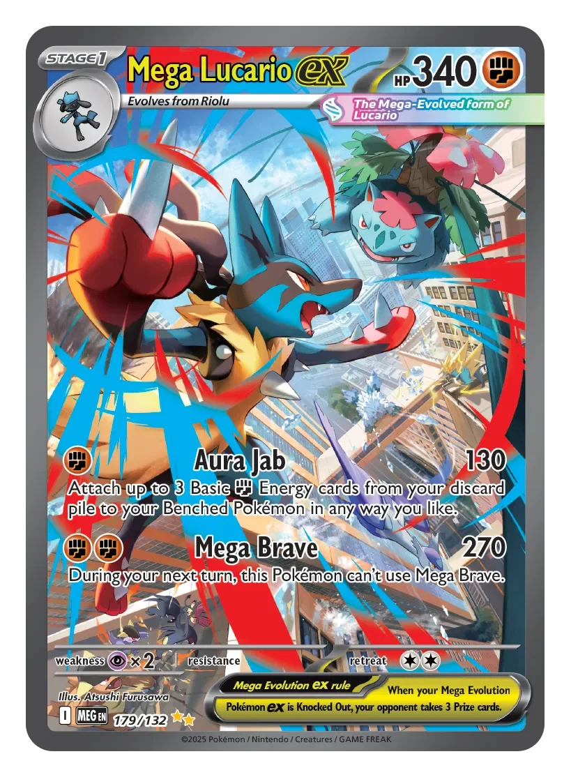 Mega Lucario ex 23/124 Mega Evolution Pokemon card