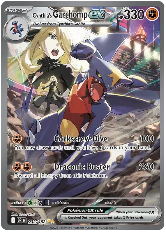 Cynthia's Garchomp ex 10/124 Destined Rivals Pokemon card