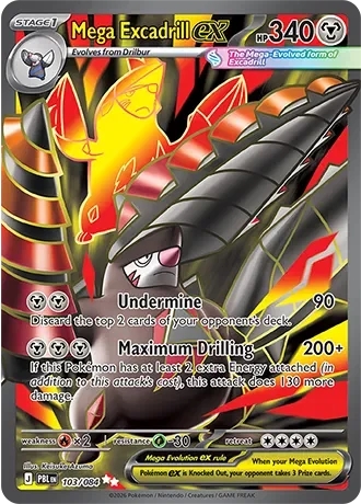 Mega Excadrill ex 11/124 Pitch Black Pokemon card