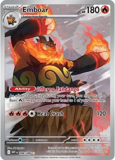 Emboar 9/123 White Flare Pokemon card