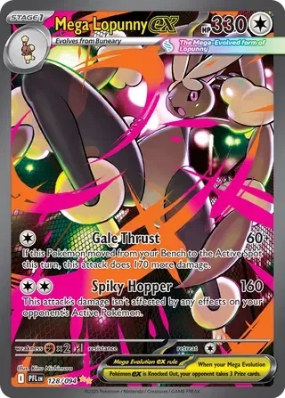 Mega Lopunny ex 3/124 Phantasmal Flames Pokemon card