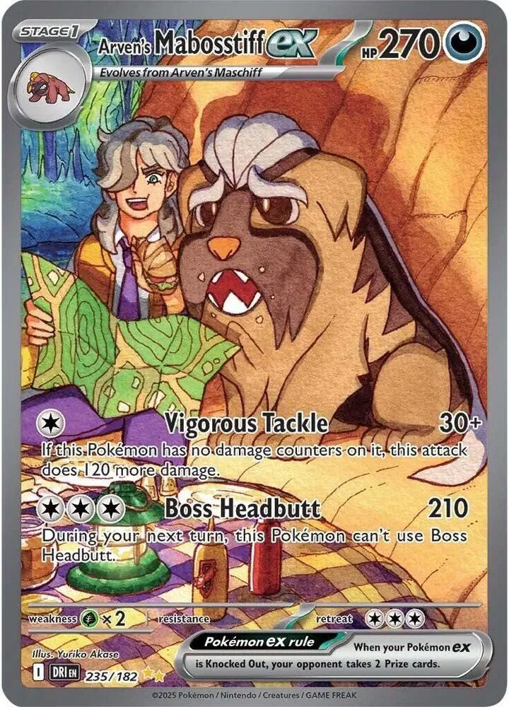 Arven's Mabosstiff ex 8/124 Destined Rivals Pokemon card