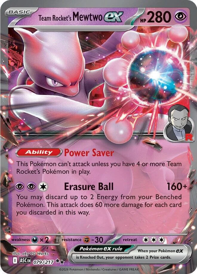 Team Rocket's Mewtwo ex 5/124 Ascended Heroes Pokemon card