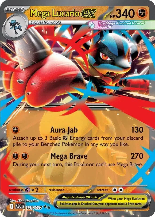 Mega Lucario ex 6/124 Ascended Heroes Pokemon card