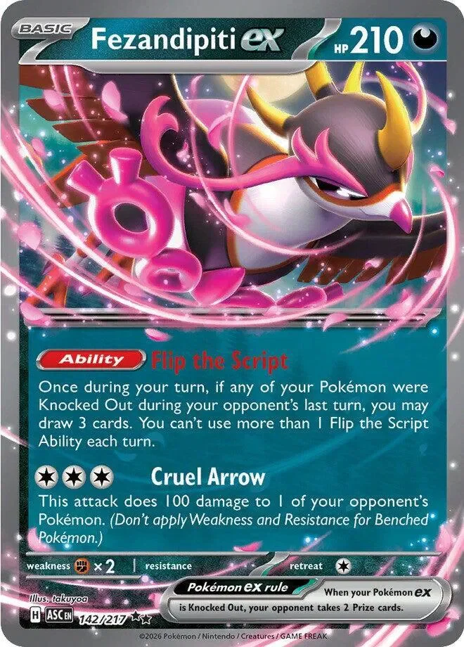 Fezandipiti ex 8/124 Ascended Heroes Pokemon card