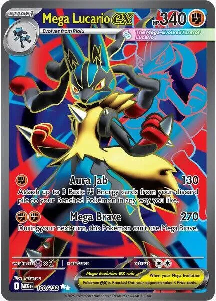 Mega Lucario ex 14/124 Mega Evolution Pokemon card