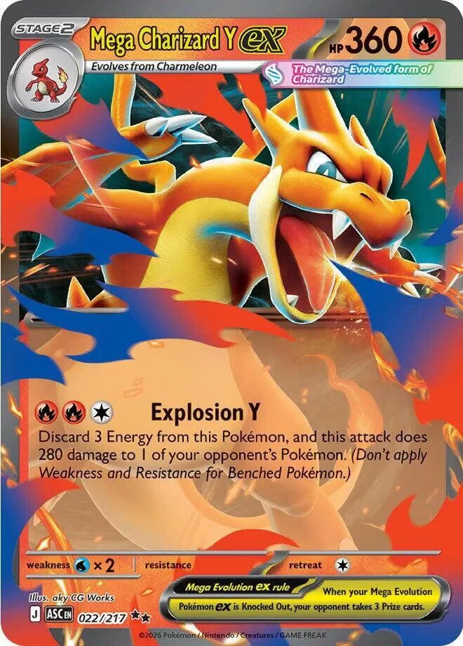 Mega Charizard Y ex 1/124 Ascended Heroes Pokemon card
