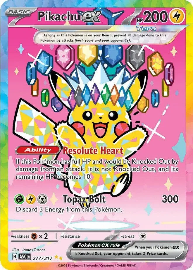 Pikachu ex 20/124 Perfect Ascended Heroes card