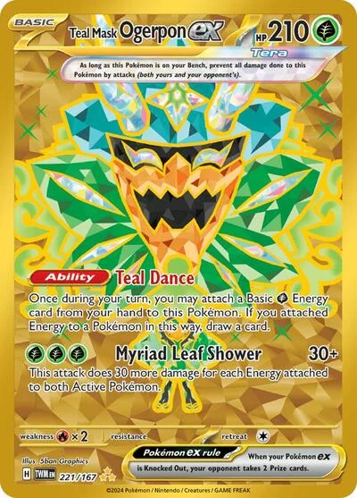 Teal Mask Ogerpon ex 15/215 Twilight Masquerade Pokemon card