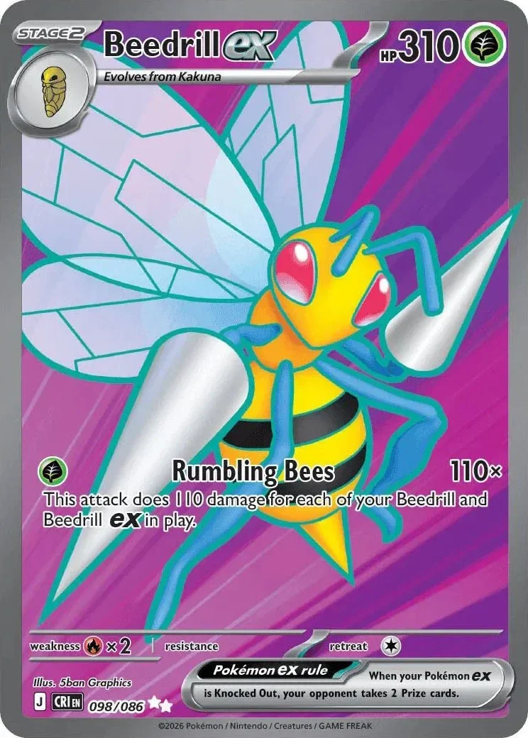 Beedrill ex 22/124 Chaos Rising Pokemon card