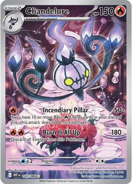 Chandelure 10/123 White Flare Pokemon card