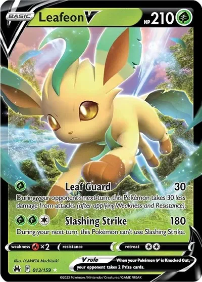 Leafeon V 20/129 Crown Zenith Pokemon card