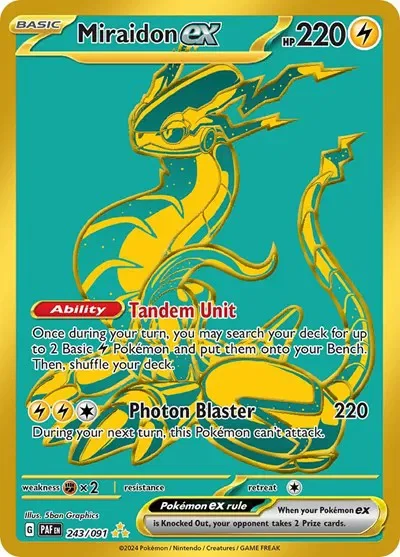 Miraidon ex 3/124 Paldean Fates Pokemon card