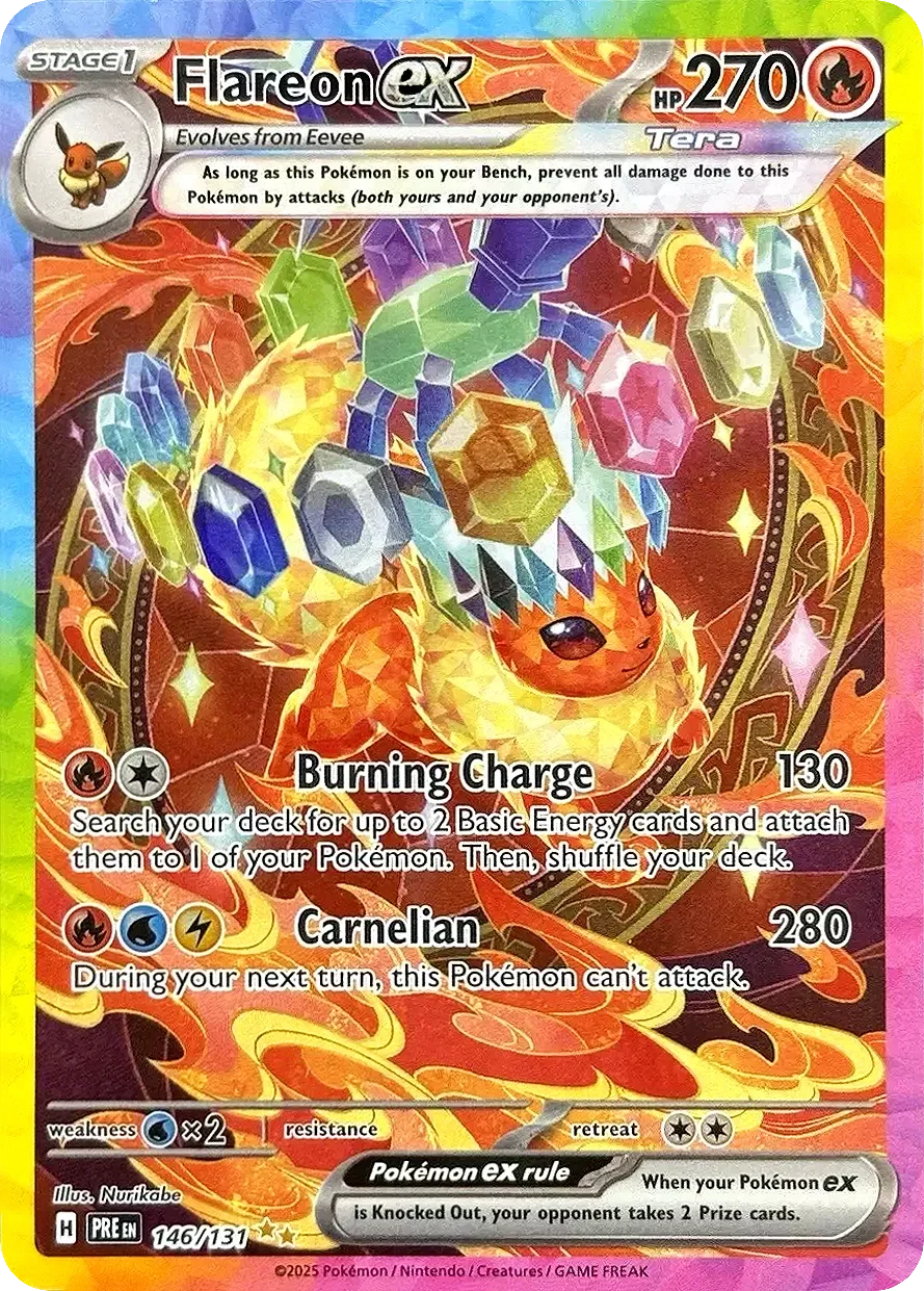 Flareon ex 3/125 Prismatic Evolutions Pokemon card