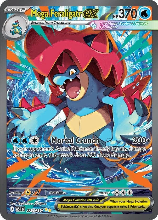 Mega Feraligatr ex 19/124 Ascended Heroes Pokemon card