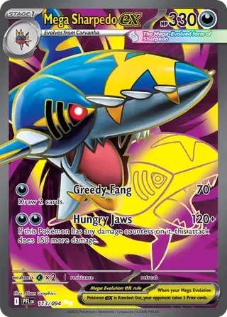 Mega Sharpedo ex 8/124 Phantasmal Flames Pokemon card