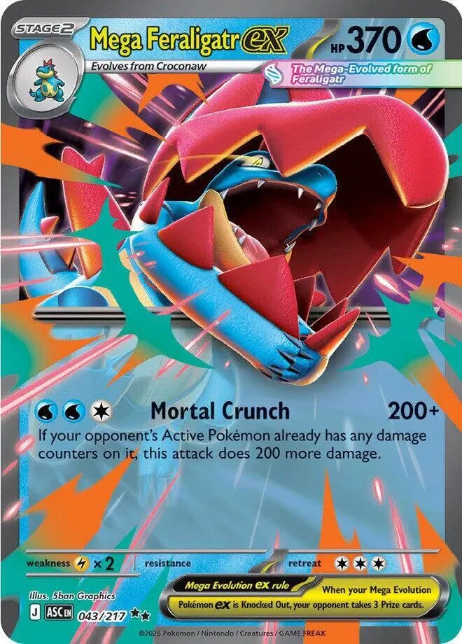 Mega Feraligatr ex 2/124 Ascended Heroes Pokemon card