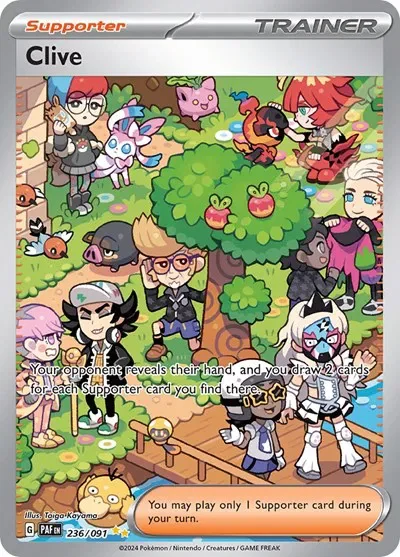 Clive 9/124 Paldean Fates Pokemon card