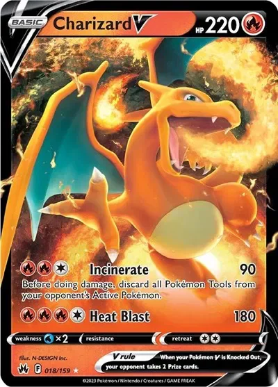 Charizard V 17/129  Crown Zenith Pokemon card