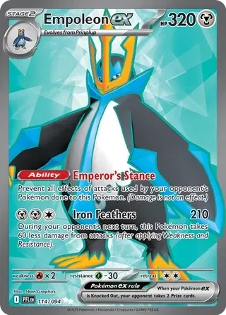 Empoleon ex 10/124 Phantasmal Flames Pokemon card