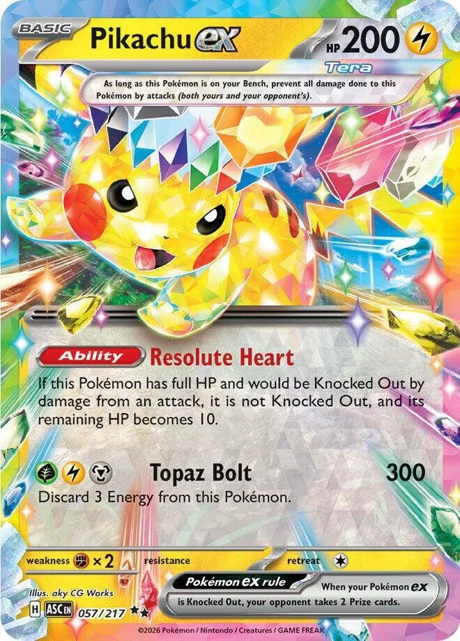 Pikachu ex 4/124 Ascended Heroes Pokemon card