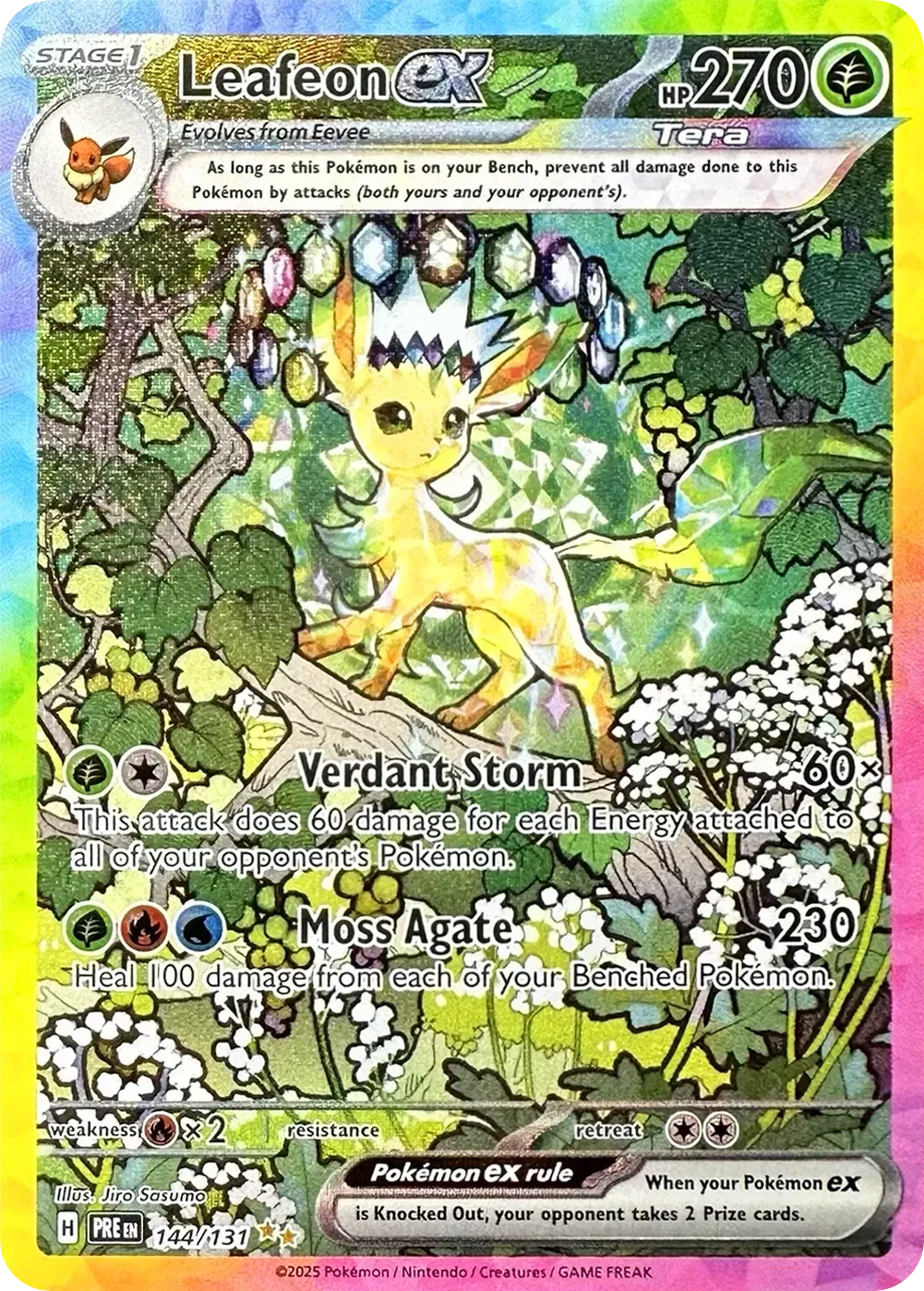 Leafeon ex 1/125 Prismatic Evolutions Pokemon card