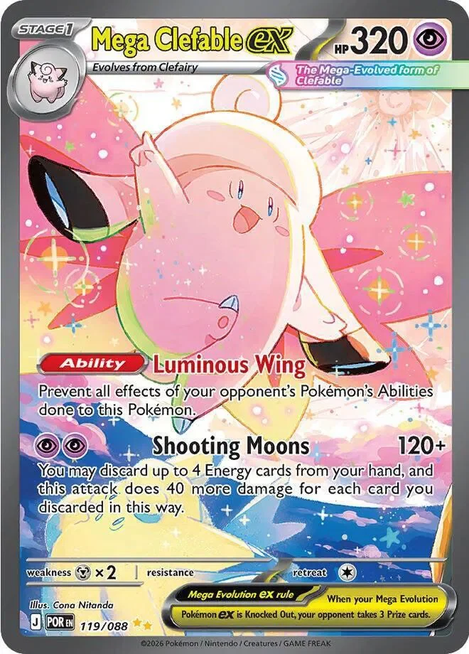 Mega Clefable ex 15/124 Perfect Order Pokemon card