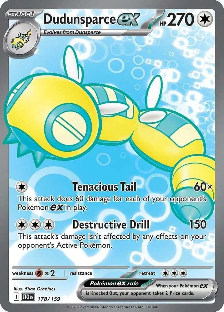 Dudunsparce ex 13/119 Journey Together Pokemon card