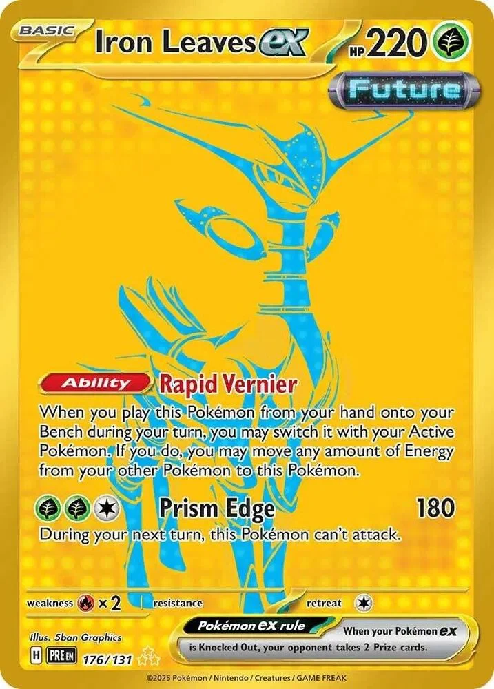 Iron Leaves ex 17/125 Prismatic Evolutions Pokemon card