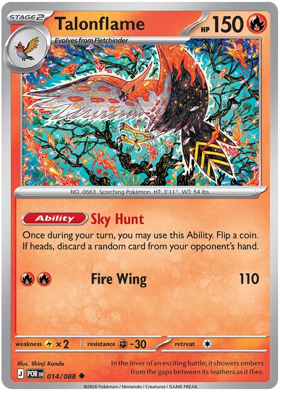 Talonflame 14/124 Perfect Order Pokemon card