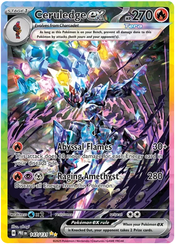 Ceruledge ex 4/125 Prismatic Evolutions Pokemon card