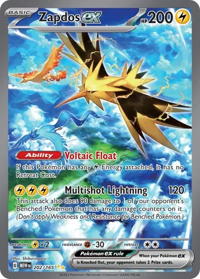 Zapdos ex 17/151 Scarlet & Violet 151 Pokemon card