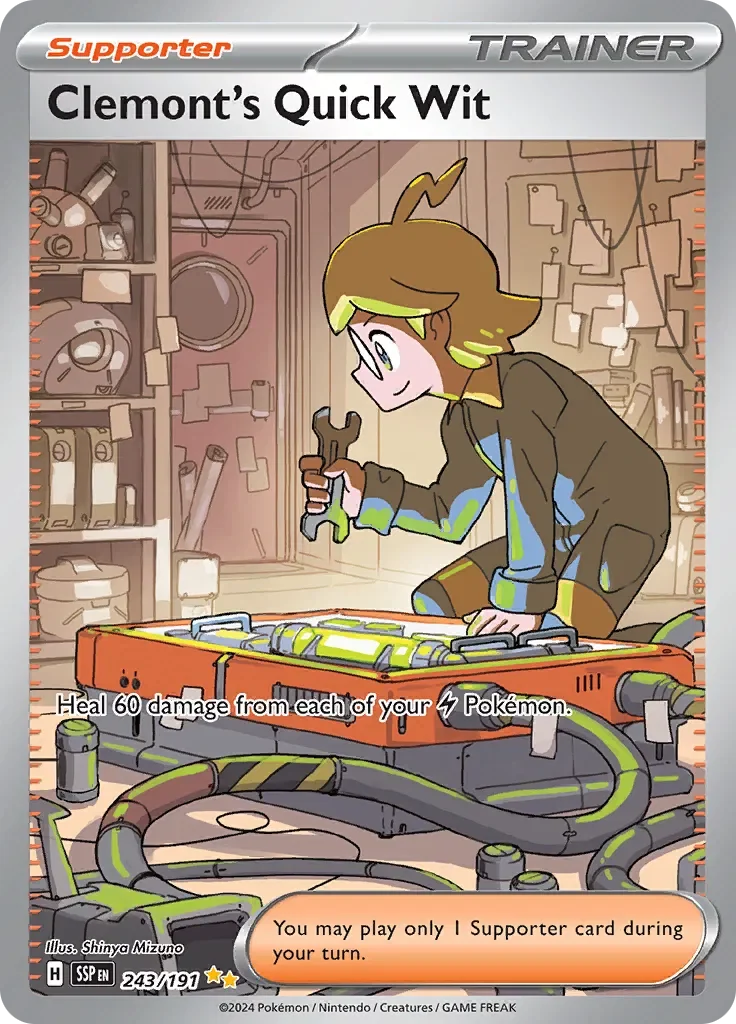 Clemont's Quick Wit 9/248 Surging Sparks Pokemon card