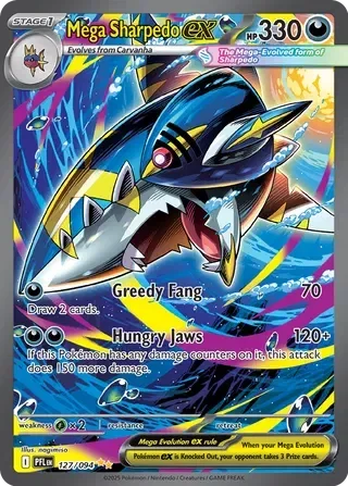 Mega Sharpedo ex 4/124 Phantasmal Flames Pokemon card
