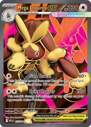 Mega Lopunny ex 9/124 Phantasmal Flames Pokemon card